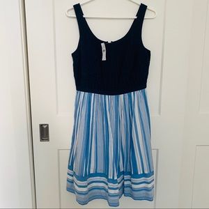 Loft Eyelet Striped Dress